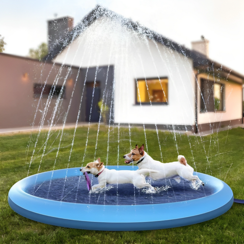 Dogs Sprinkler Pool